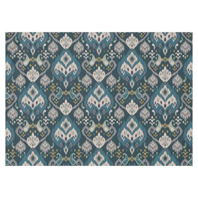 Motifs African boho paisley Floral Ikat pattern Tablecloth (Front (Horizontal))