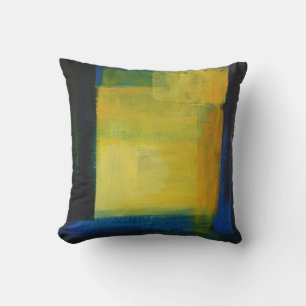 ""Motion" Blue and Yellow lThrow Cushion