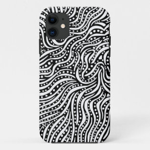 Motion on the Water - White on Black iPhone 11 Case