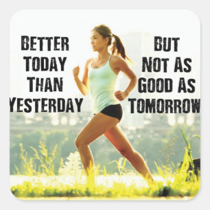 Motivaitonal Fitness Gym Square Sticker