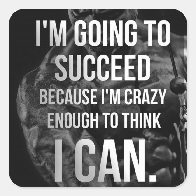 Motivaitonal Fitness Gym Square Sticker (Front)