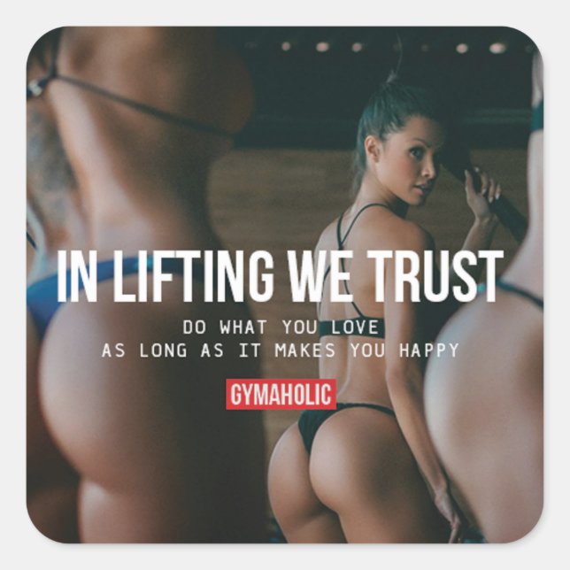 Motivaitonal Fitness Gym Square Sticker (Front)