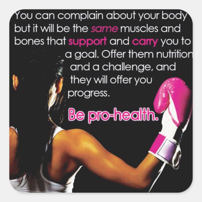 Motivaitonal Fitness Gym Square Sticker (Front)