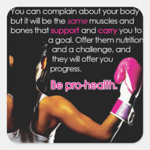 Motivaitonal Fitness Gym Square Sticker