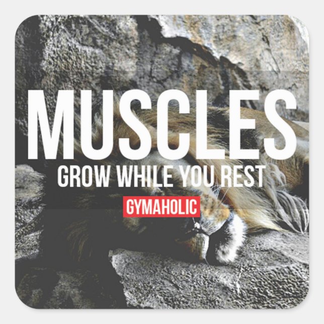 Motivaitonal Fitness Gym Square Sticker (Front)