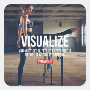 Motivaitonal Fitness Gym Square Sticker