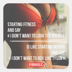 Motivaitonal Fitness Gym Square Sticker