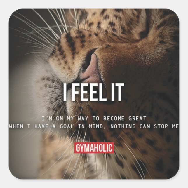 Motivaitonal Fitness Gym Square Sticker (Front)