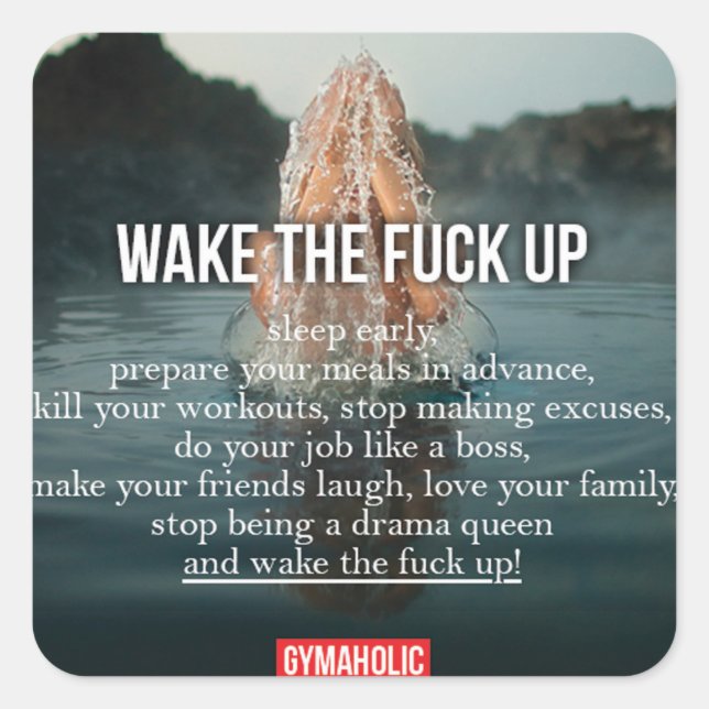 Motivaitonal Fitness Gym Square Sticker (Front)