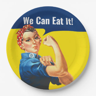 Motivate fun "Rosie the Riveter" "We Can EAT it", Paper Plate