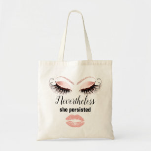 Motivate Lashes Makeup Kiss Lips Custom Rose Tote Bag