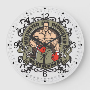 Motivated Boxing Large Clock