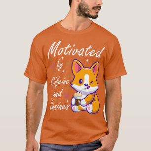 motivated by caffeine and canines dog and coffee 1 T-Shirt