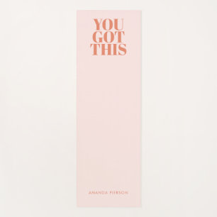 Motivated Pink Red Retro Custom Typography  Yoga Mat