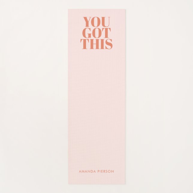 Motivated Pink Red Retro Custom Typography  Yoga Mat (Front)