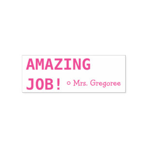 Motivating "AMAZING JOB!" Marking Rubber Stamp