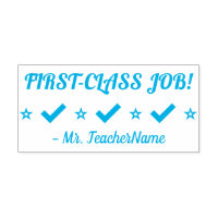 Motivating "FIRST-CLASS JOB!" Tutor Rubber Stamp