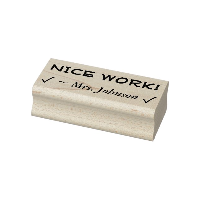 Motivating "NICE WORK!" Educator Rubber Stamp (Stamp)
