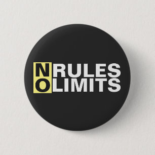 Motivating No Rules No Limits 6 Cm Round Badge