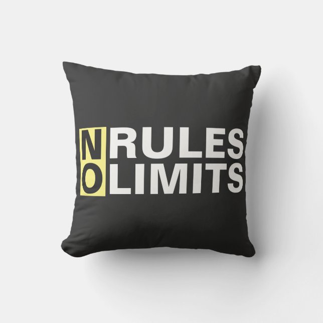 Motivating No Rules No Limits Cushion (Front)