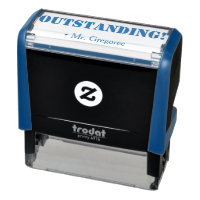 Motivating "OUTSTANDING!" Marking Rubber Stamp