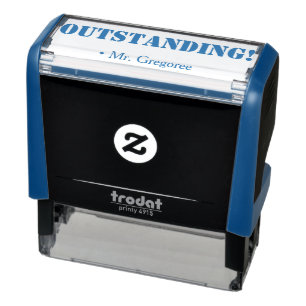 Motivating "OUTSTANDING!" Marking Rubber Stamp