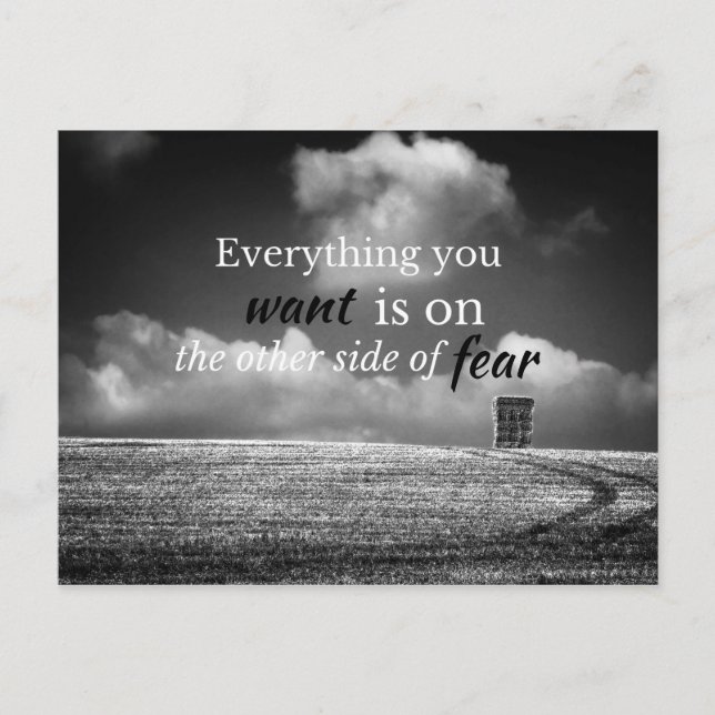 Motivating Positive Quote: Everything you want... Postcard (Front)