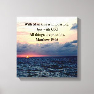 MOTIVATING SUNRISE MATTHEW 19:26 PHOTO DESIGN CANVAS PRINT