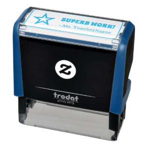 Motivating "SUPERB WORK!" Educator Rubber Stamp