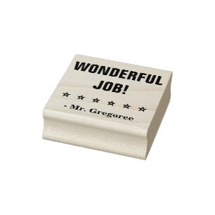 Motivating "WONDERFUL JOB!" Teacher Rubber Stamp