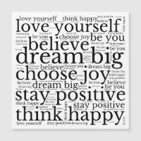 Motivating WordArt Pattern Black Text White