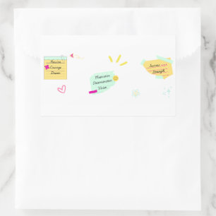 Motivation and positive vibes rectangular sticker