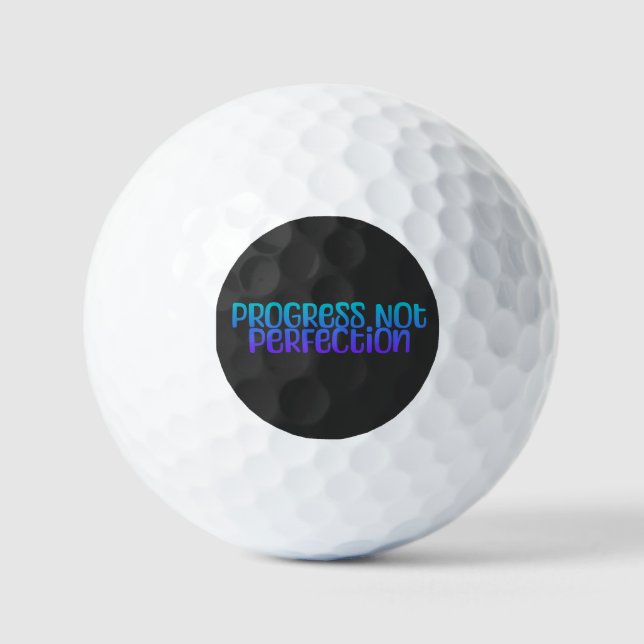 Motivation Colourful Progress Not Perfection Golf Balls (Front)