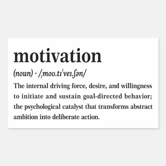 Motivation Dictionary Definition Aesthetic  Rectangular Sticker (Front)