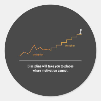 Motivation Discipline Classic Round Sticker