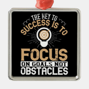 Motivation -Focus On Goals Not Obstacles Metal Tree Decoration