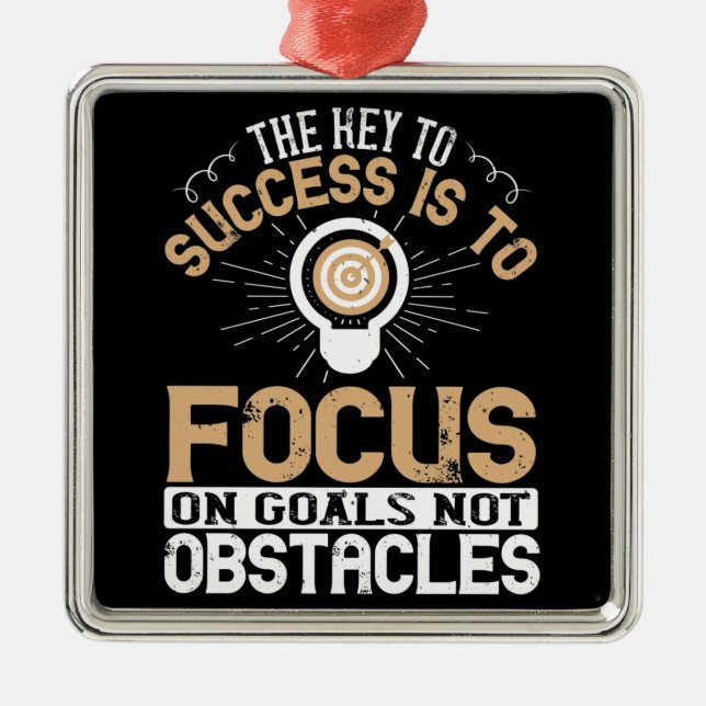Motivation -Focus On Goals Not Obstacles Metal Tree Decoration (Front)