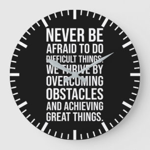 Motivation For Success - Do Difficult Things Large Clock