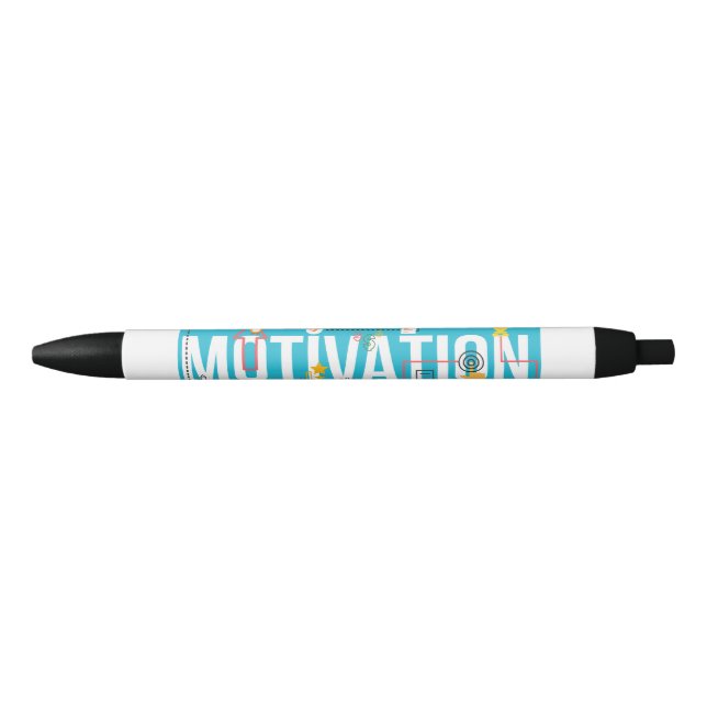 Motivation – Modern Minimalist Typography Design Black Ink Pen (Front)