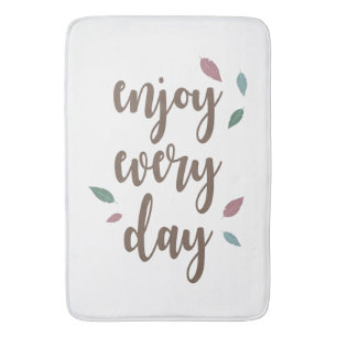 Motivation quote feather inspiring text bath mat