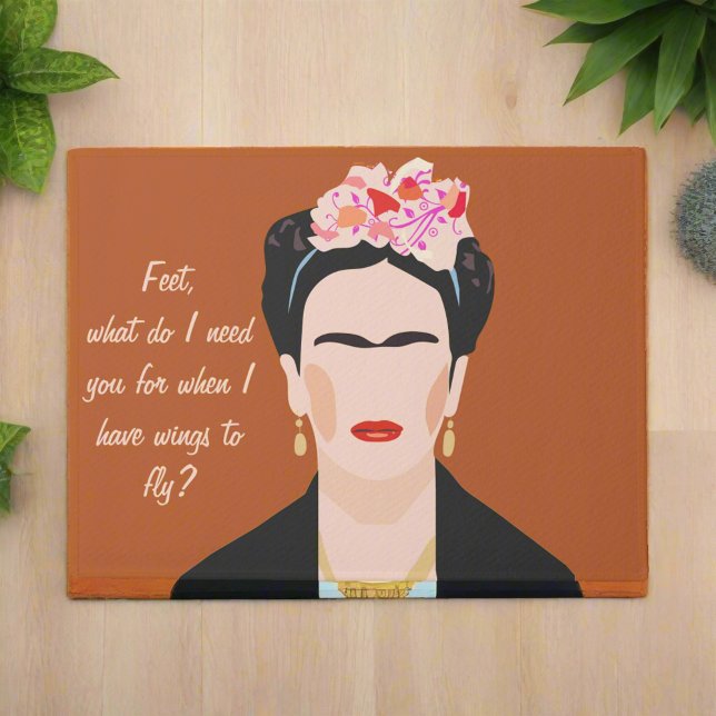 Motivation Quote Frida Kahlo Illustration Welcome Doormat (Creator Uploaded)