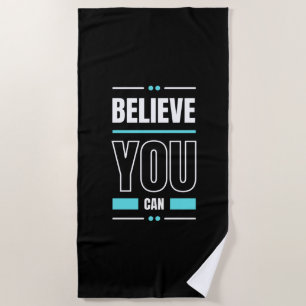  Motivation Quote Trendy and Positive Text        Beach Towel