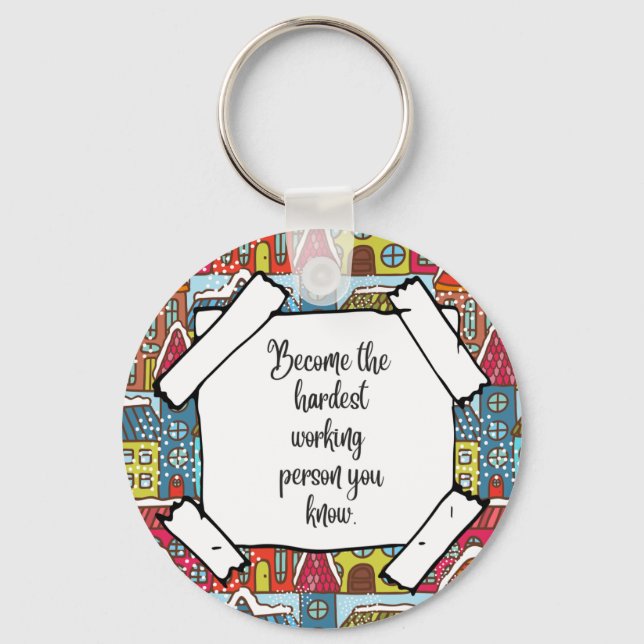 Motivation Quotes  ID Badges Holder and Keys Key Ring (Front)