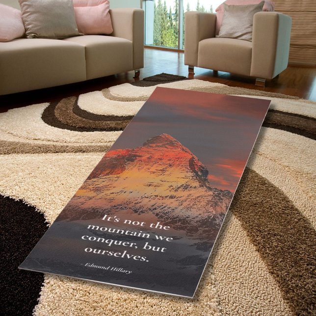 Motivation Saying Orange Sunrise Mount Everest  Yoga Mat (Creator Uploaded)