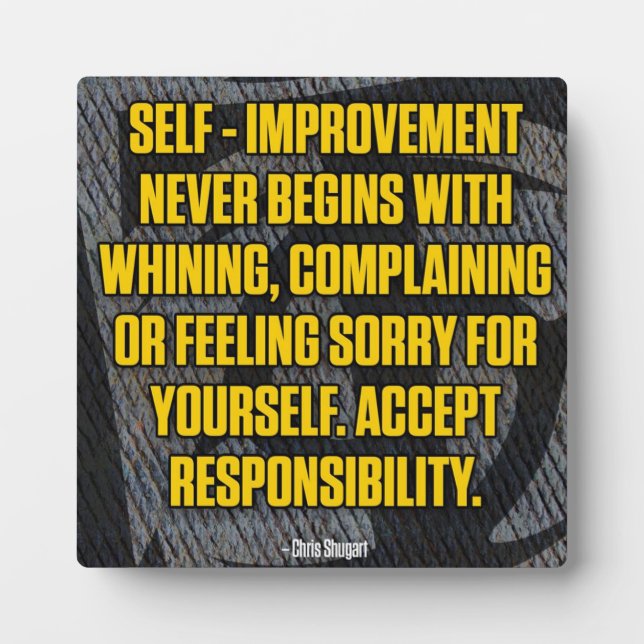 Motivation - Self-Improvement - Inspirational Plaque (Front)