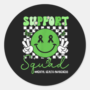Motivation Support Squad Mental Health Awareness M Classic Round Sticker