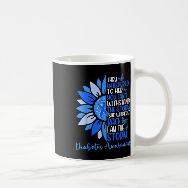 Motivation Support Squad Sunflower Blue Diabetes A Coffee Mug (Right)