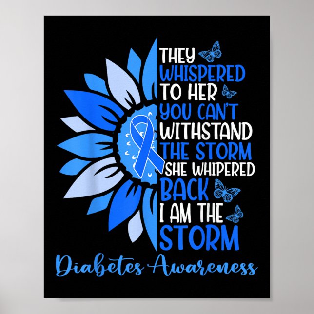 Motivation Support Squad Sunflower Blue Diabetes A Poster (Front)
