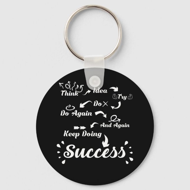 Motivation Think Idea Success T Shirt Key Ring (Front)