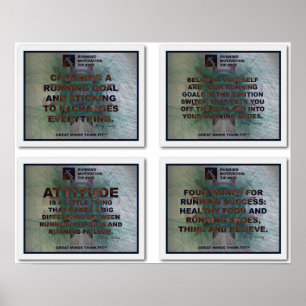 Motivation to Run: Collage 1 with Tips 1 - 4 Poster